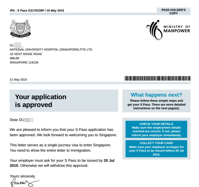 河南安琪学员杜护士顺利到达新加坡国立大学医院工作